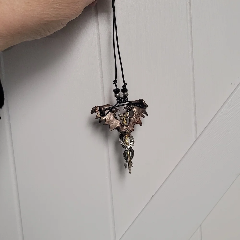 Mystical Dragon Wing Pendant Necklace